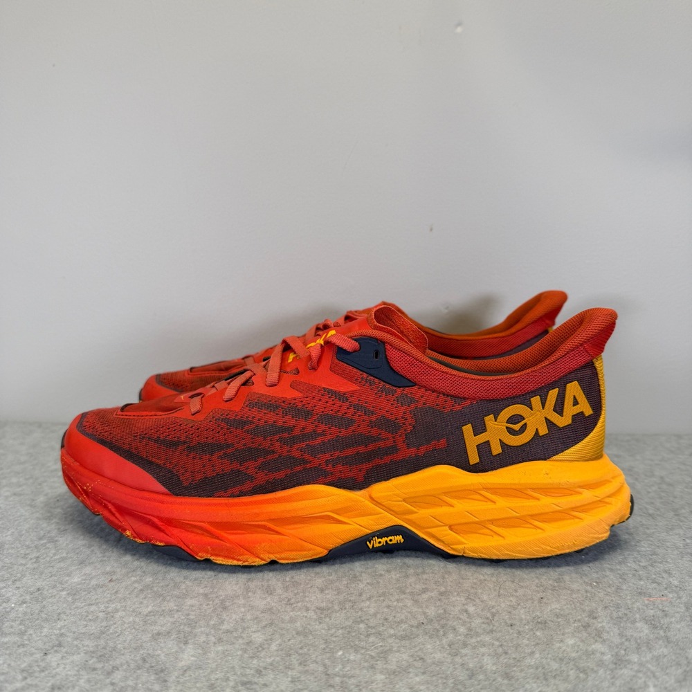 Hoka Speedgoat 5 Mens Shoes Size 9.5 Red Trail Running Sneakers 1123157 FRYL